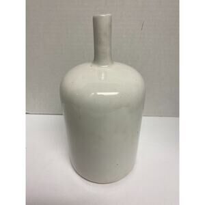 White Pottery Bottleneck Vase, Glossy Finish NEW, Container for Flowers or Home